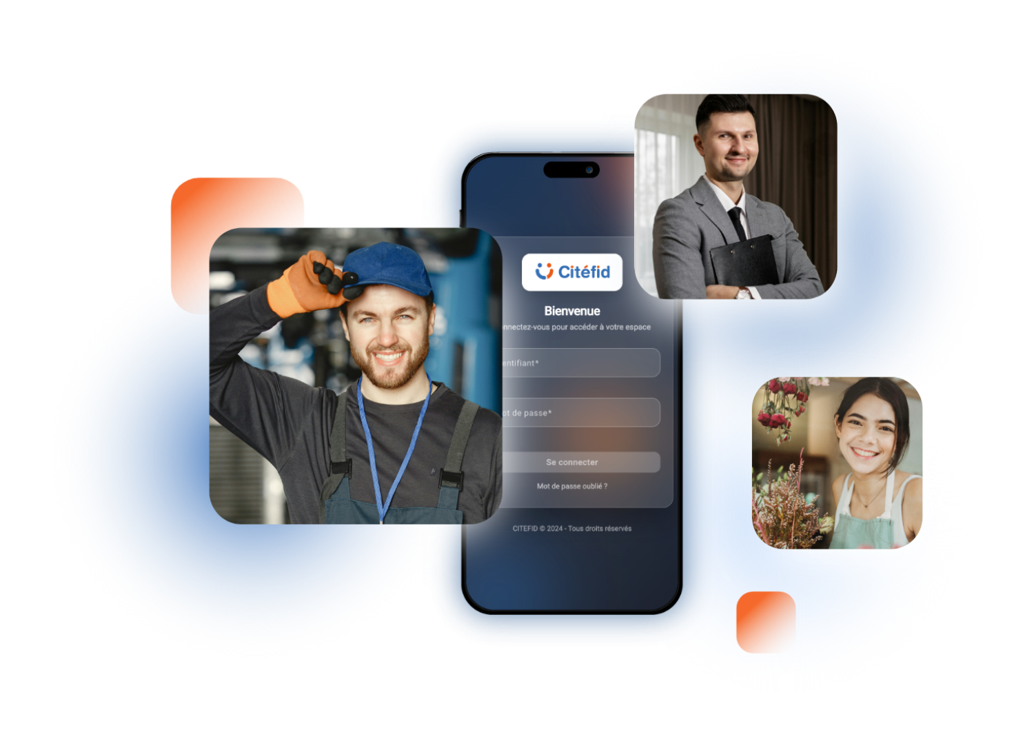 Interface mobile de connexion utilisateur
