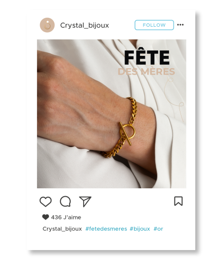 Exemple d'un poste sur les réseaux sociaux.