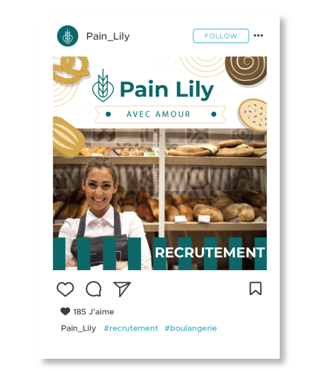 Exemple d'un poste sur les réseaux sociaux.