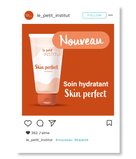 Exemple d'un poste sur les réseaux sociaux.