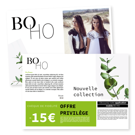 Exemple de chèque de fidélité.