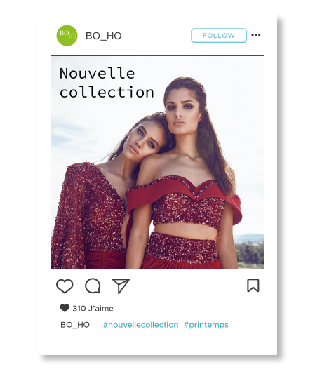 Exemple d'un poste sur les réseaux sociaux.